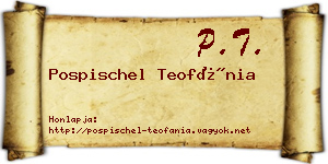 Pospischel Teofánia névjegykártya